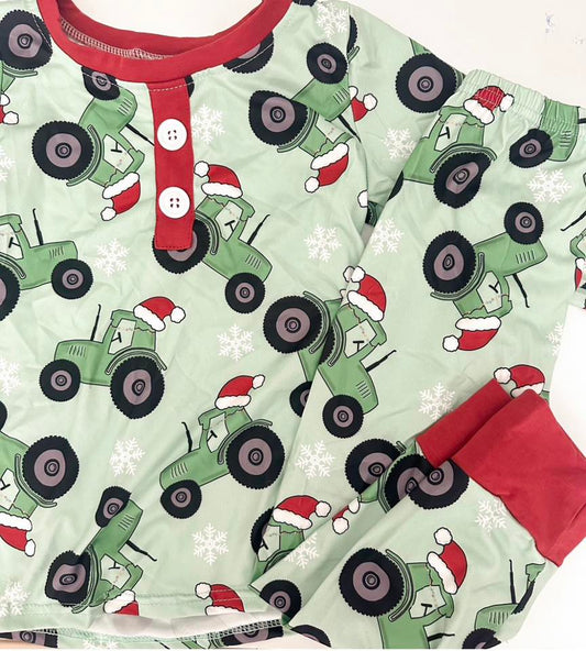 Christmas Farm Tractor PJ Set