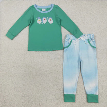 Embroidered Santa Mint Green Sets