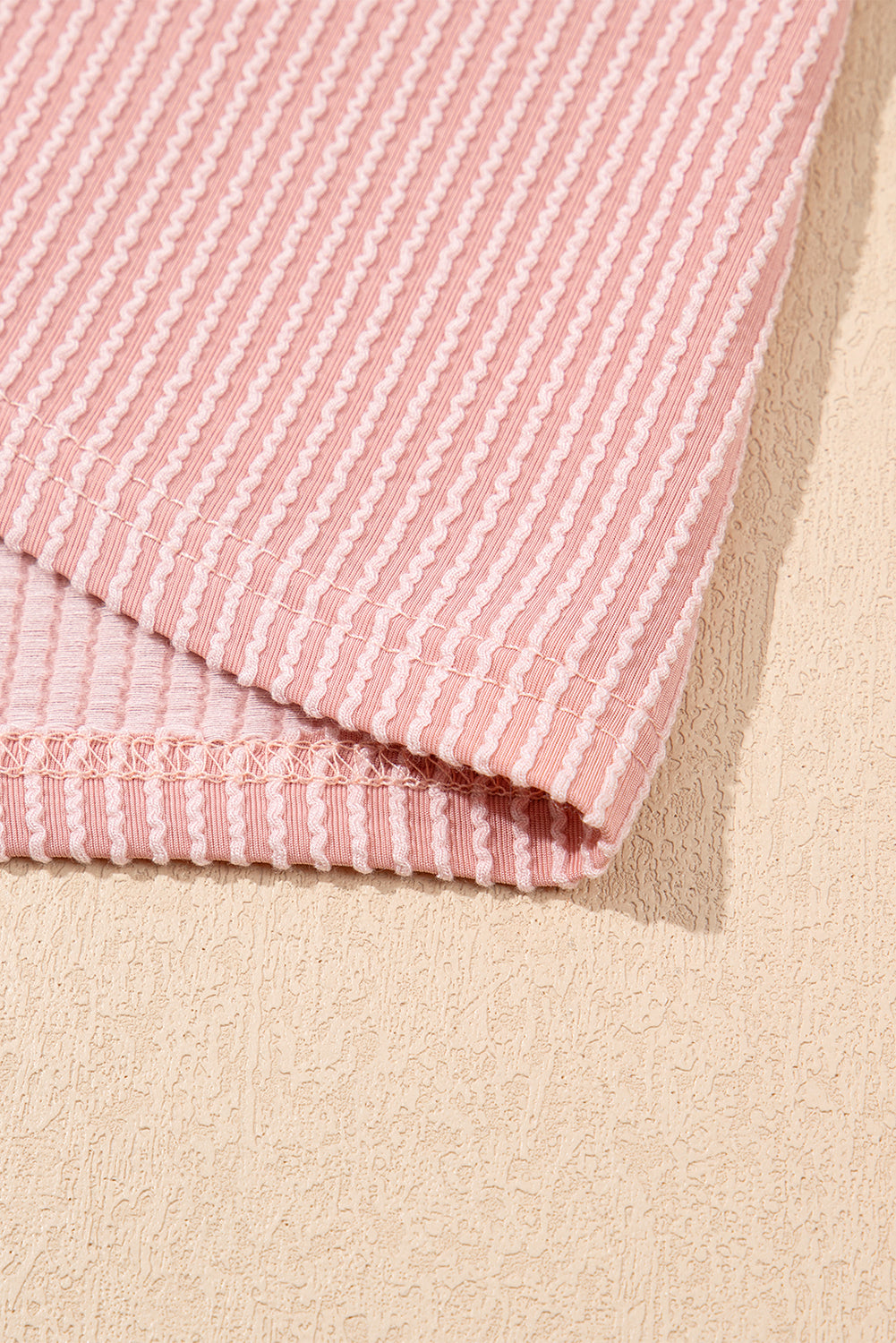 Blossom Corded Knit Crew Neck Puff Sleeve Shift Mini Dress