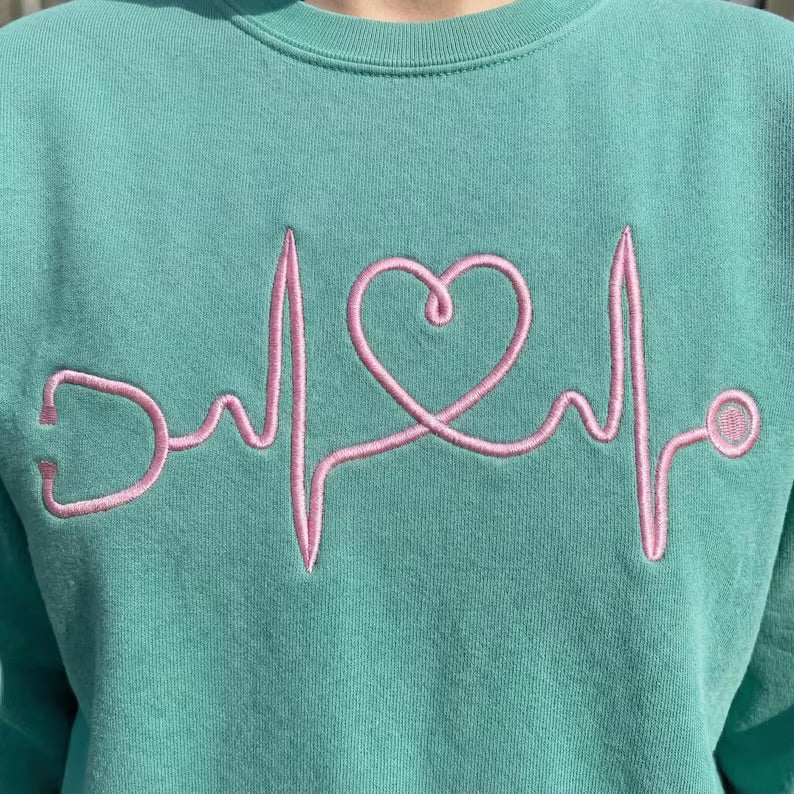 Stethoscope Heartbeat Embroidered