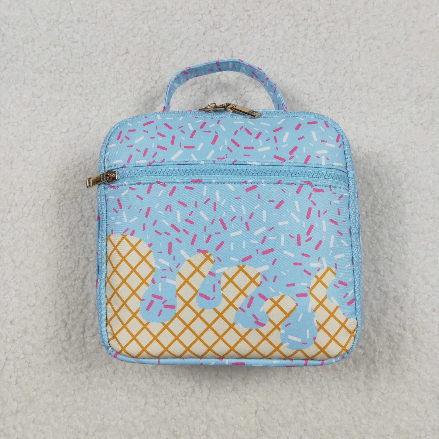 Blue Ice Cream Drip Embroidered Lunchbox