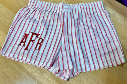 Embroidered Monogram PJ Shorts