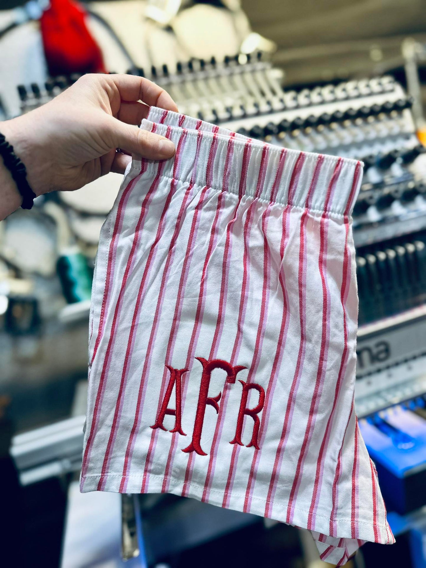 Embroidered Monogram PJ Shorts