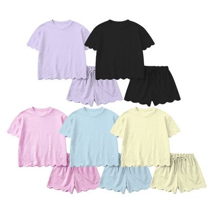 Scallop Short Sets- Girls- PREORDER- ARRIVE IN APRIL