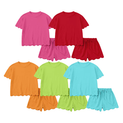 Scallop Short Sets- Girls- PREORDER- ARRIVE IN APRIL