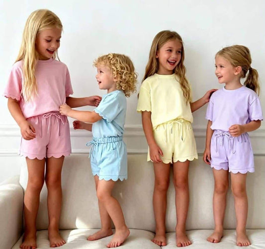Scallop Short Sets- Girls- PREORDER- ARRIVE IN APRIL