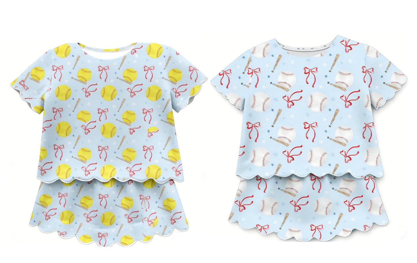 Scallop Short Sets- Girls- PREORDER- ARRIVE IN APRIL