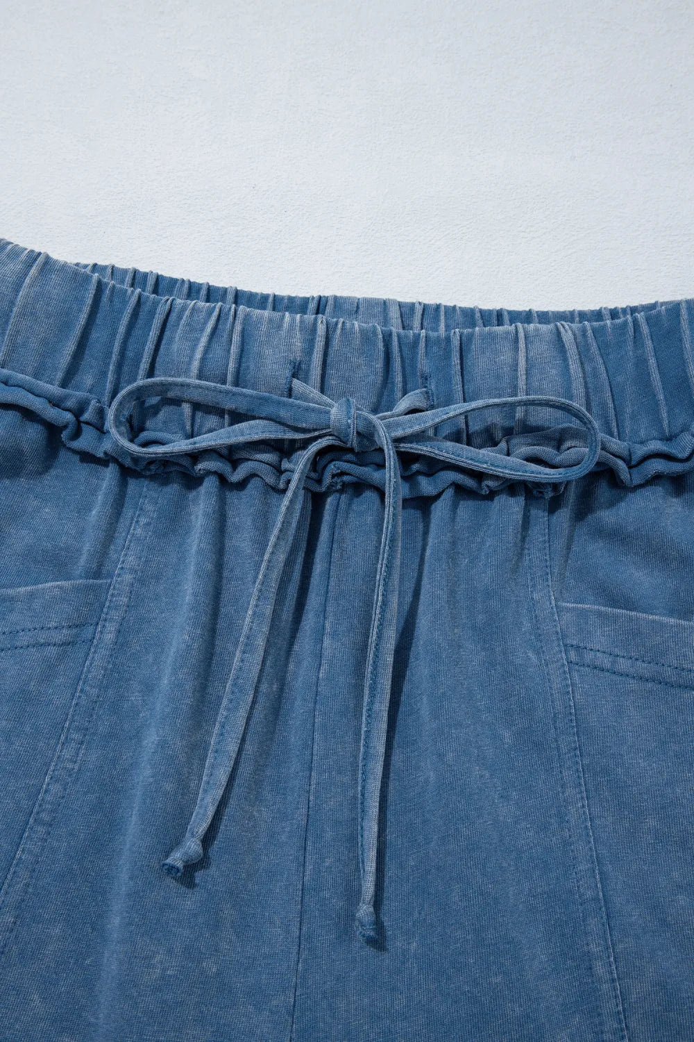 Ashleigh Blue Mineral Wash Flare Leg Drawstring Pants PLUS PREORDER