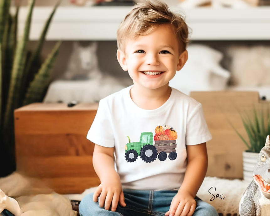 Tractor with Pumpkins-Toddler