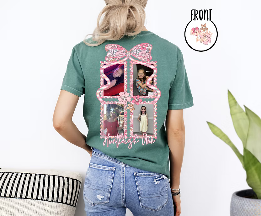 Pink Floral Postage Picture Personalized Tee