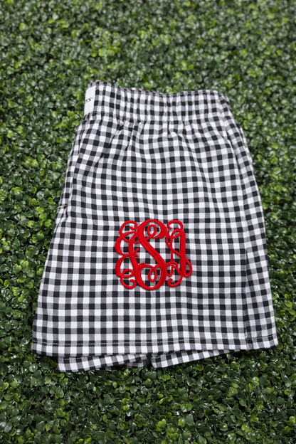 Embroidered Monogram PJ Shorts