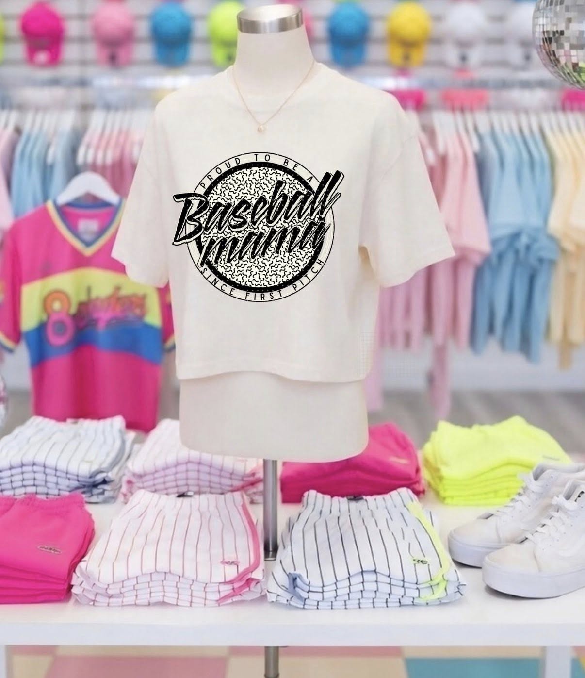 Retro Baseball Mama Tees