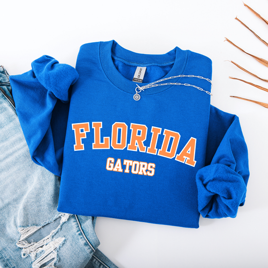 Curved Florida Gators- White/Orange