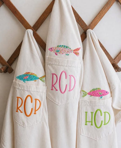 Preppy Fish Embroidered Pocket with Monogram