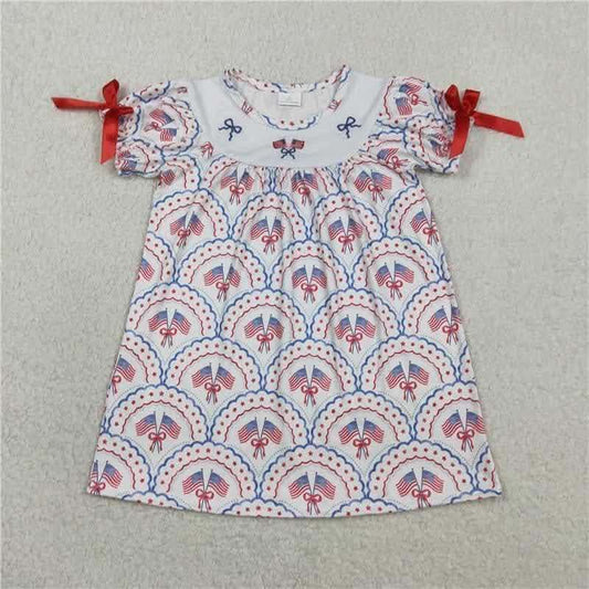 Smock Duo American Flag Red Bow Dress