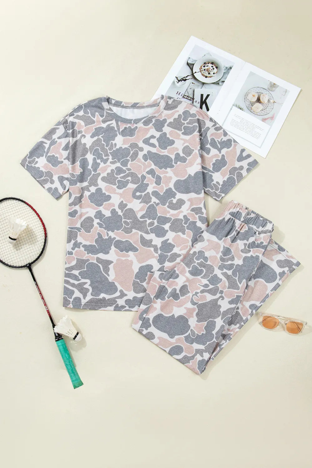 Camouflage Short Sleeve and Pant Set