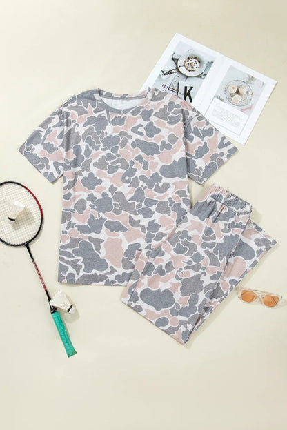 Camouflage Short Sleeve and Pant Set