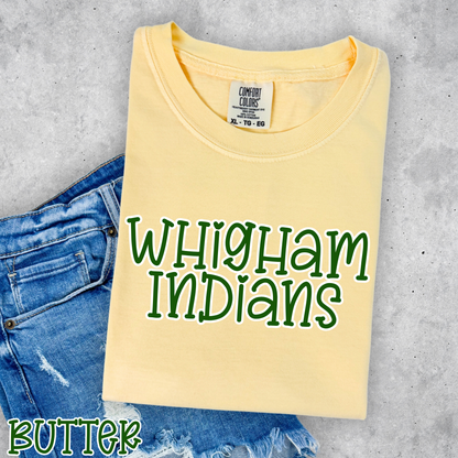 Whigham Indians Pop Name with Outline