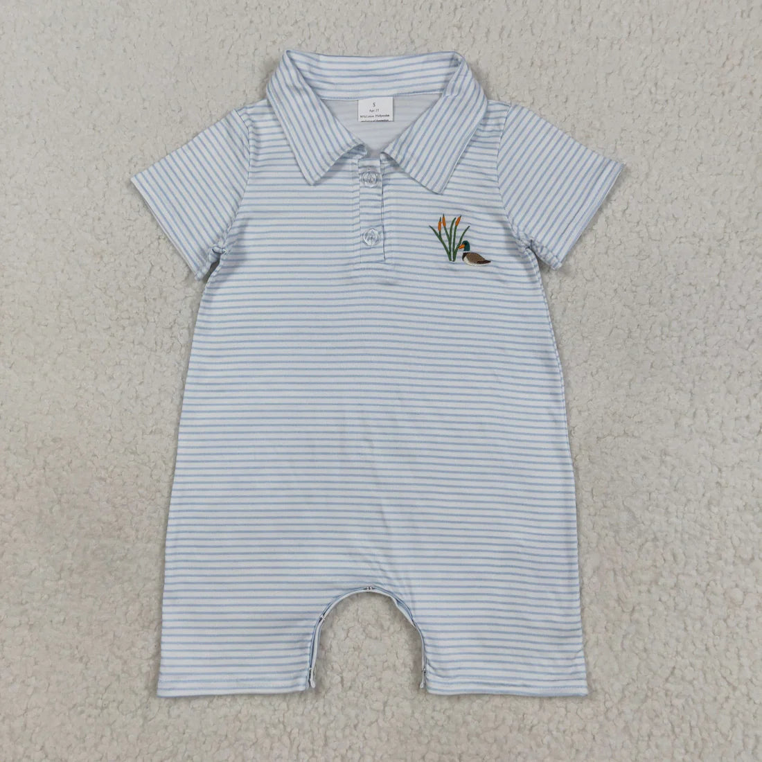 Embroidered Duck Stripe Jumpsuit
