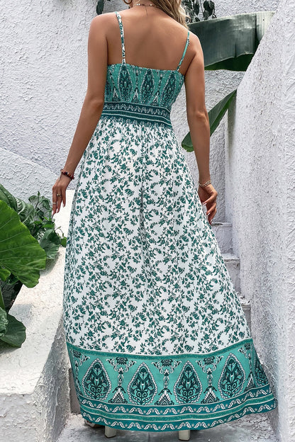 RTS Green Boho Floral Maxi Dress- XL