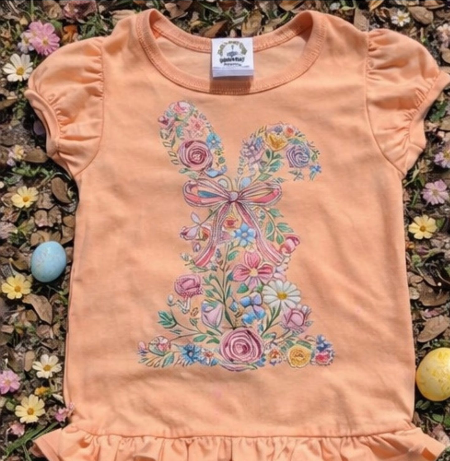 Floral Bunny with Bow
