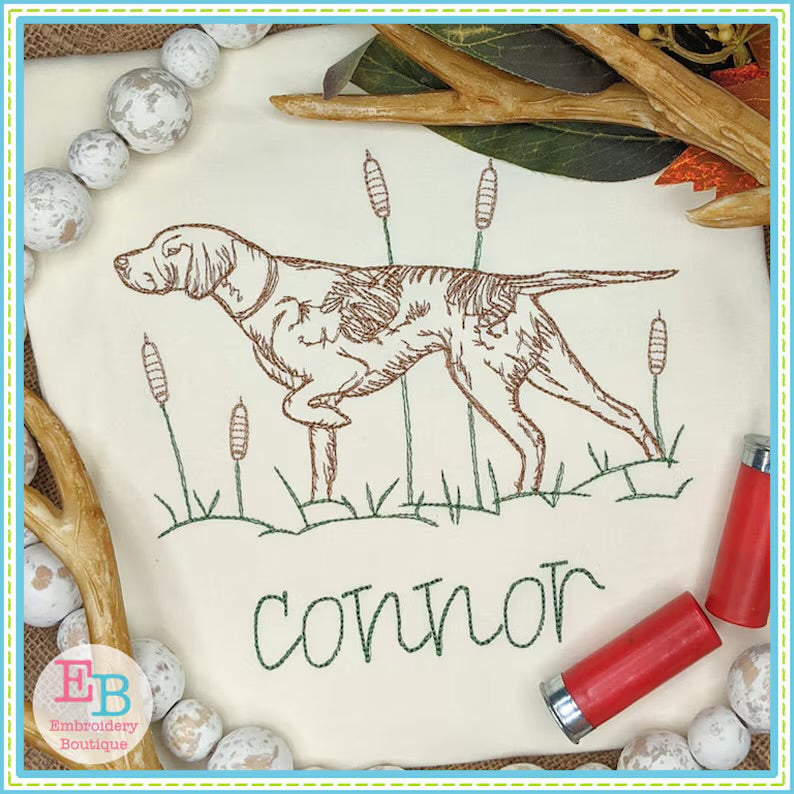 Sketch Dog Embroidery With Name