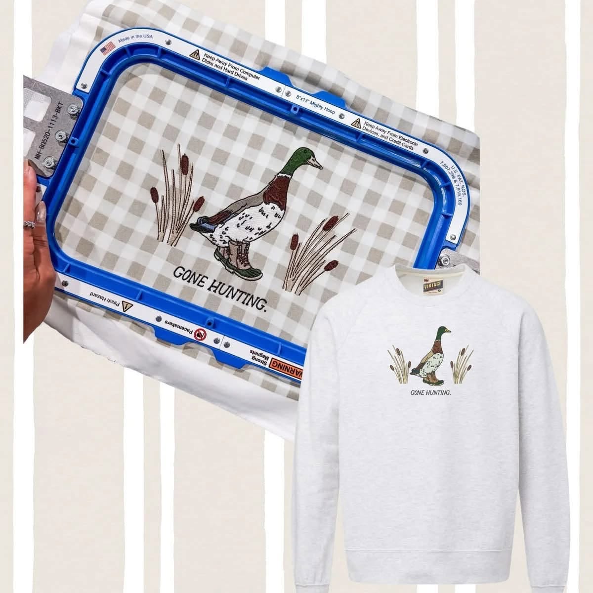 Embroidered Gone Hunting Mallard in Boots