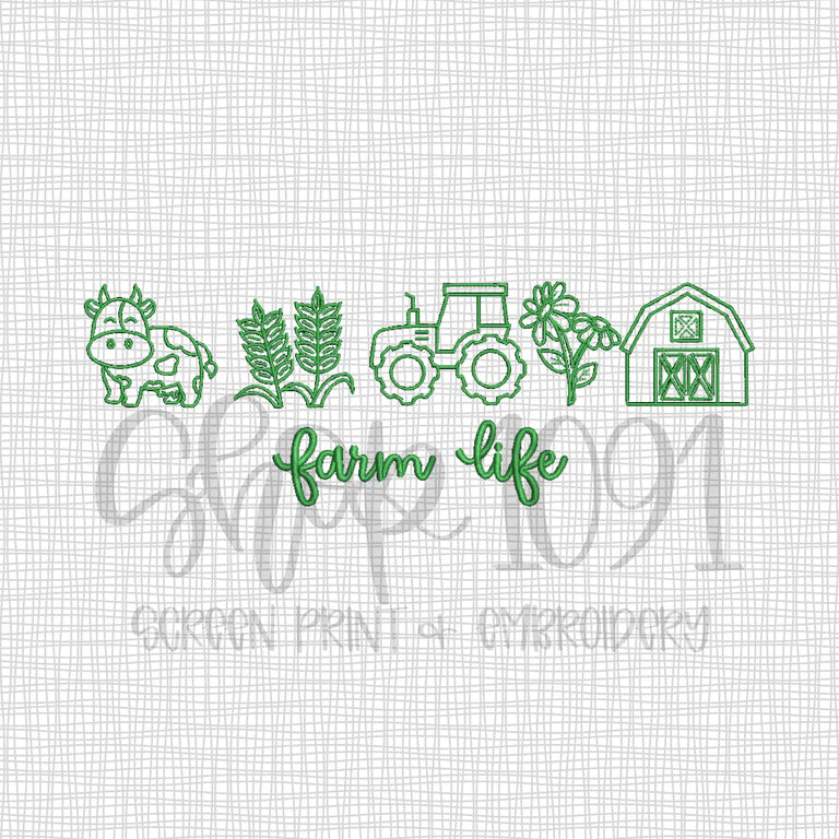 Farm Life Embroidered