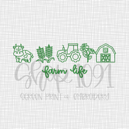 Farm Life Embroidered