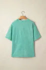 Mint Green Solid Color Cotton Mineral Washed Oversize Tee