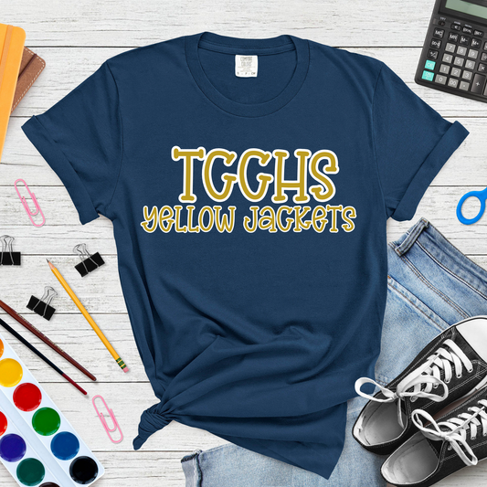 TCCHS Yellow Jackets Pop Name with Outline