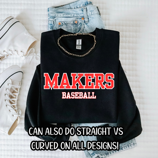 Straight Makers Baseball (Red/White)