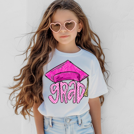 Hot Pink Grad and Cap on Top