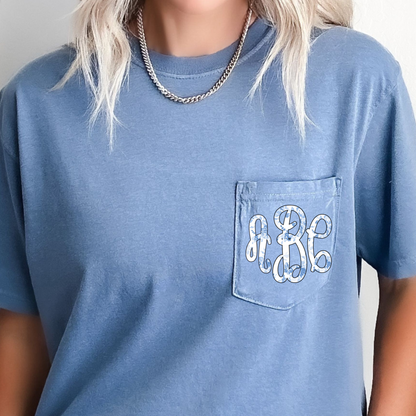 Printed Monogram Pocket Tee