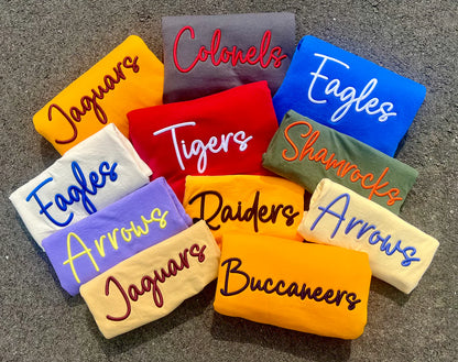 Cursive Mascot Puff - Crewneck Pullovers