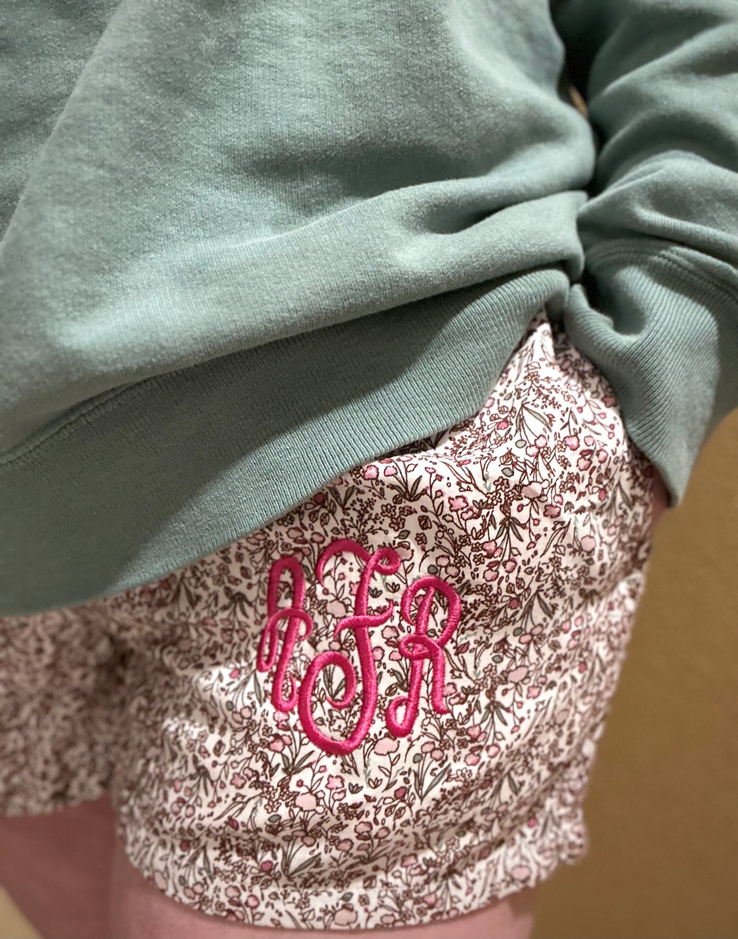 Embroidered Monogram PJ Shorts