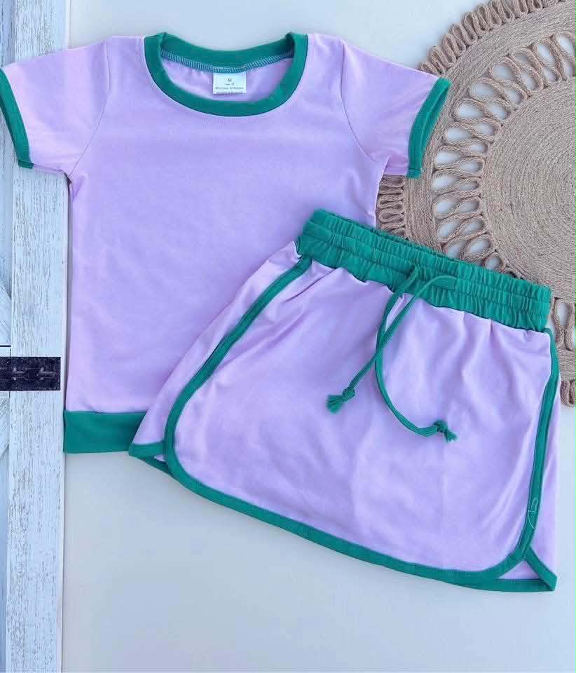 Purple and Teal Athletic Skort Set