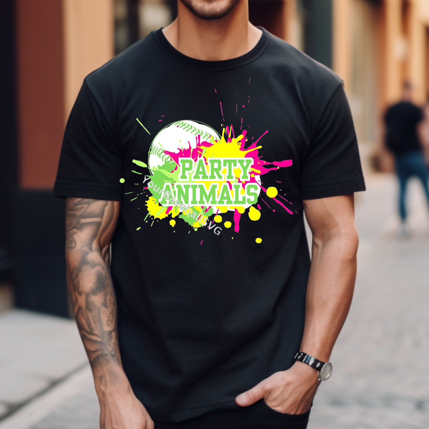 Bananas Baseball Splatter