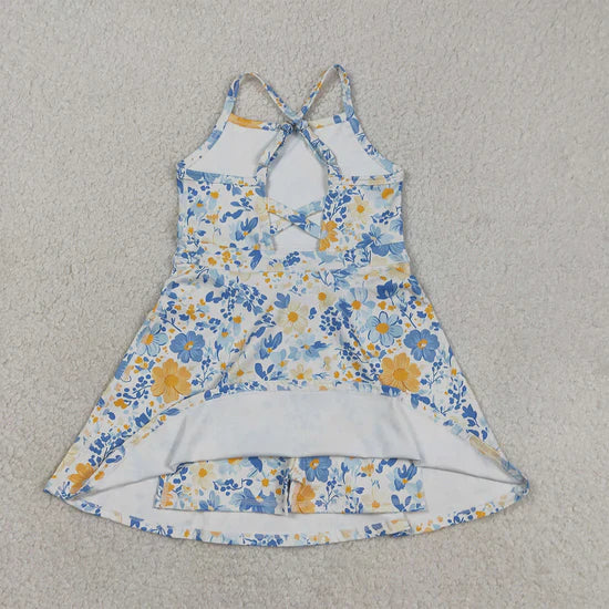 Yellow and Blue Floral Active Dress