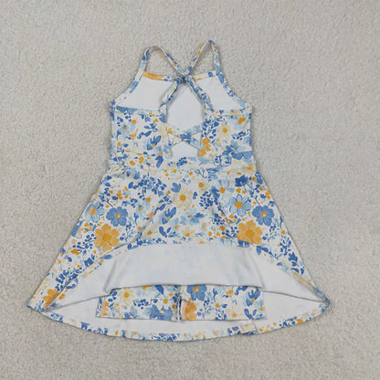 Yellow and Blue Floral Active Dress