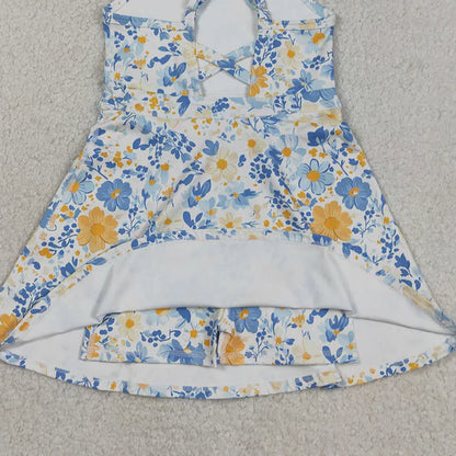 Yellow and Blue Floral Active Dress