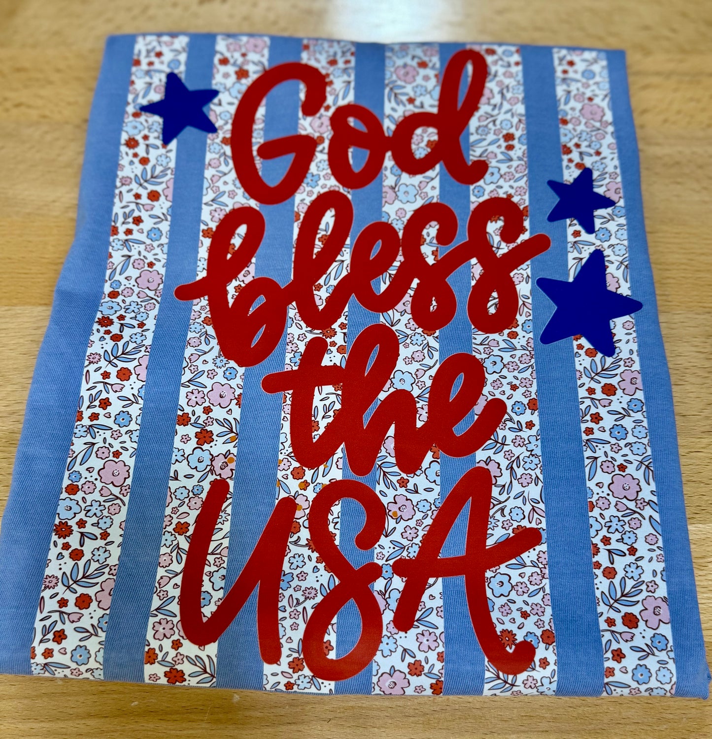 God Bless the USA Lines Floral