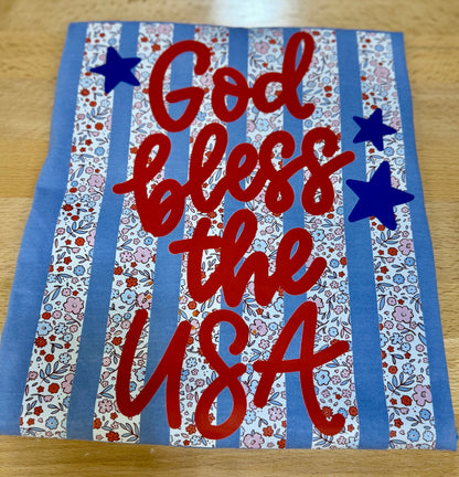 God Bless the USA Lines Floral