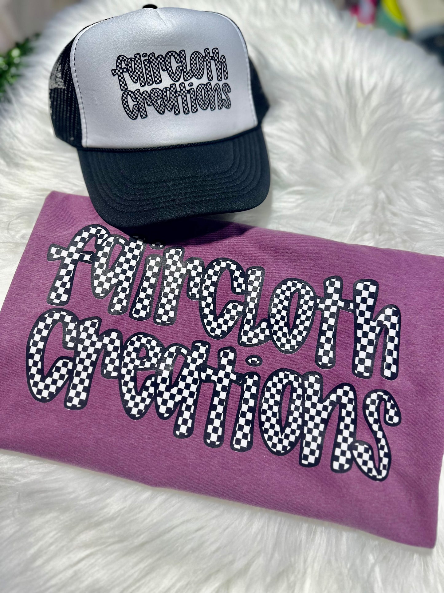 Checkered Faircloth Creations Tee