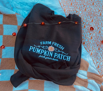Farm Fresh Pumpkin Patch Embroidered Crewneck