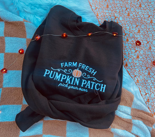 Farm Fresh Pumpkin Patch Embroidered Crewneck