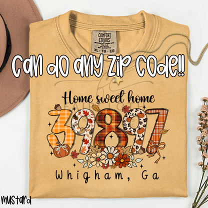 CUSTOM Zipcode Fall Designs