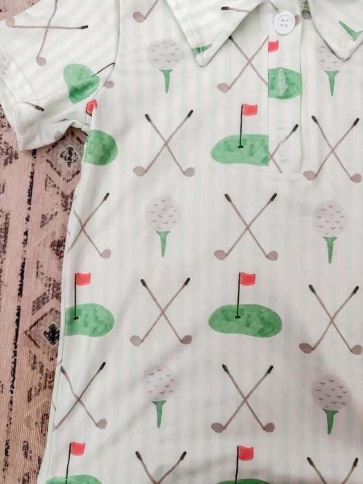 Golf Ball, Clubs and Greens Polo