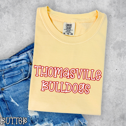 Thomasville Bulldogs Pop Name with Outline