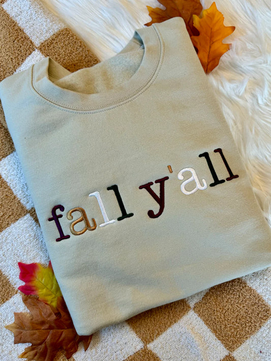 Fall Yall Embroidered Crewneck